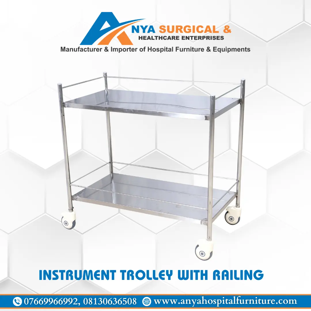 Instrument Trolley with Railing